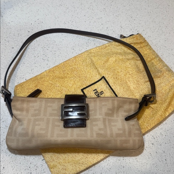 Fendi Handbags - Fendi Tan and Brown Shoulder Bag